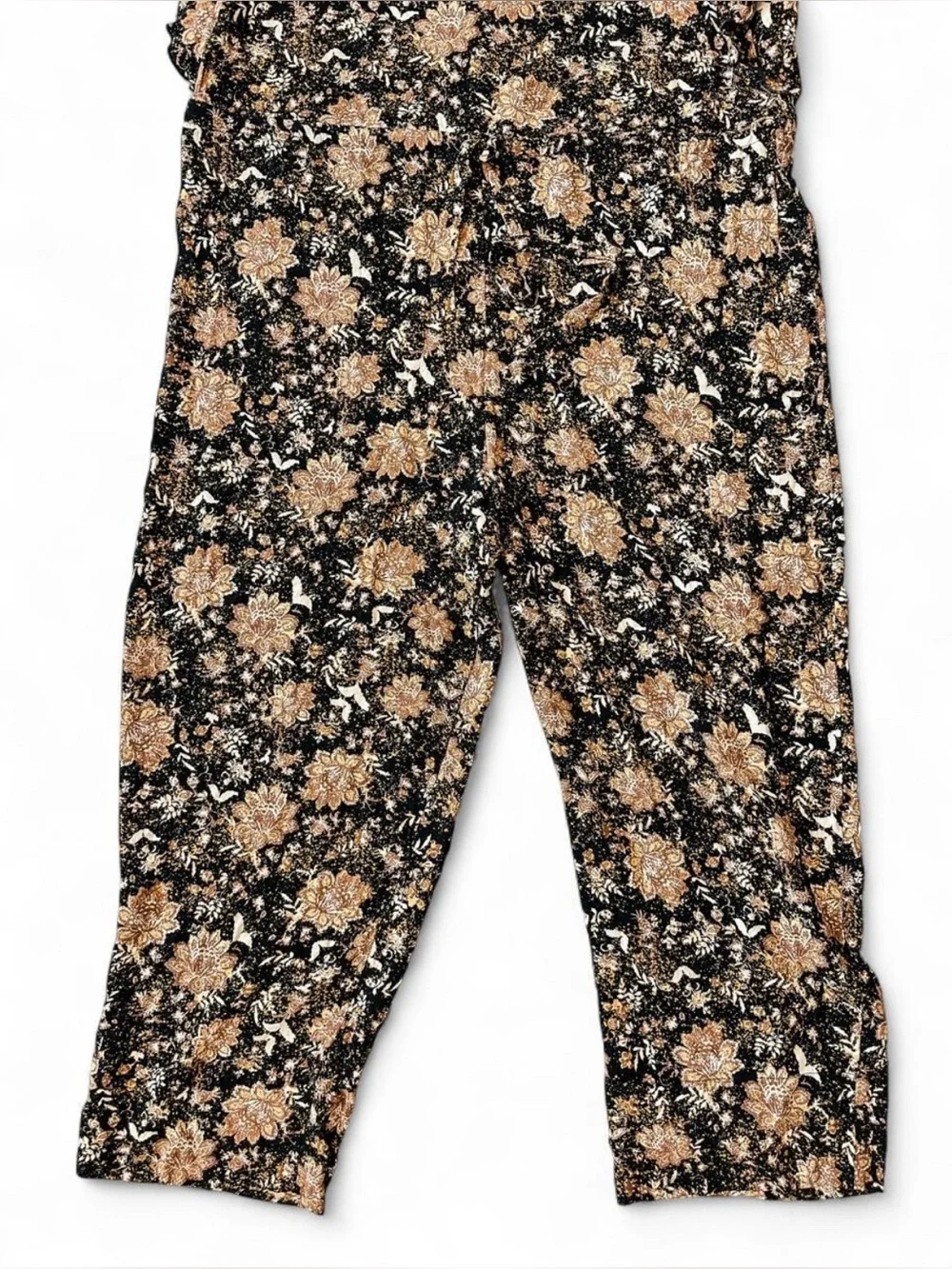 FREE PEOPLE Lux Floral Floral Ruffle Drawstring Waist Jumpsuit Women’s - Medium